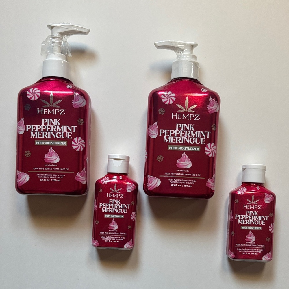 Hempz | Pink Peppermint Meringue Body Moisturizer Holiday Bundle Pure Hemp 2 Avl